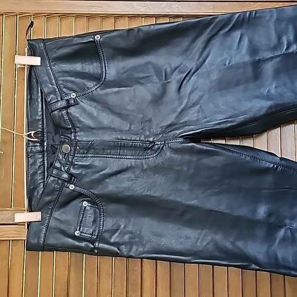 Vintage Leder Company high quality genuine leather pants from Germany 90s 33x29 - Picture 4 of 13